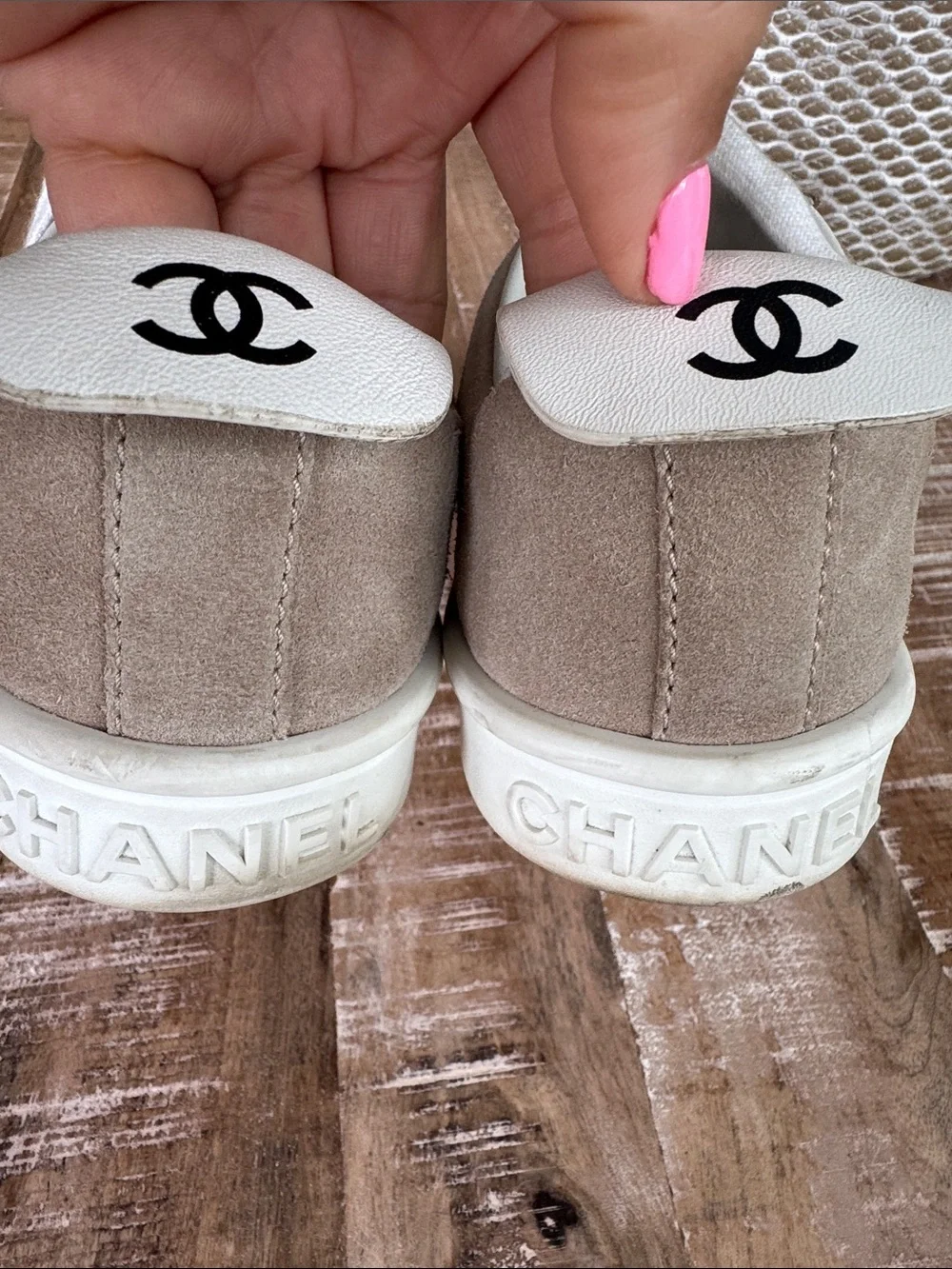 Chanel Interlocking CC Logo Suede Sneakers Size 39